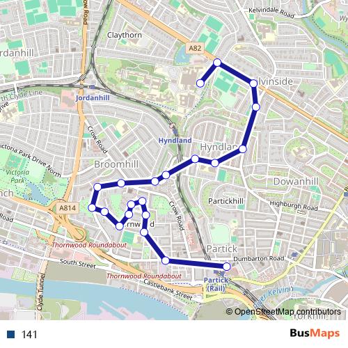 141 bus Line Map