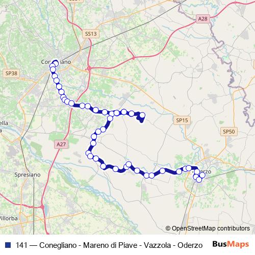 141 bus Line Map