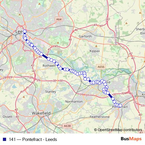 141 bus Line Map