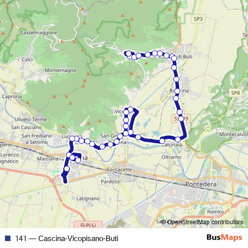 141 bus Line Map