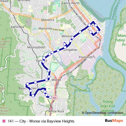 141 bus Line Map