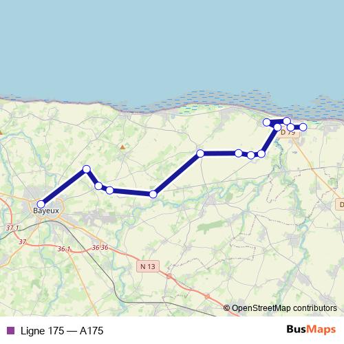 Ligne 175 bus Line Map
