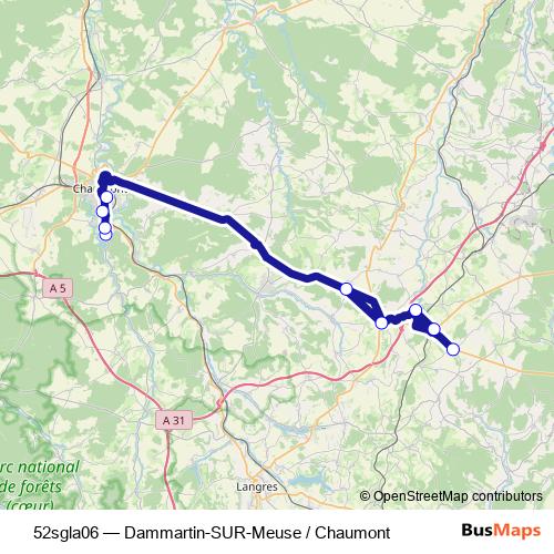 52sgla06 bus Line Map