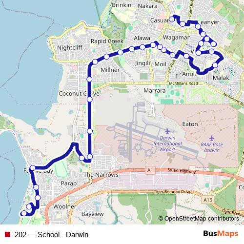 202 bus Line Map