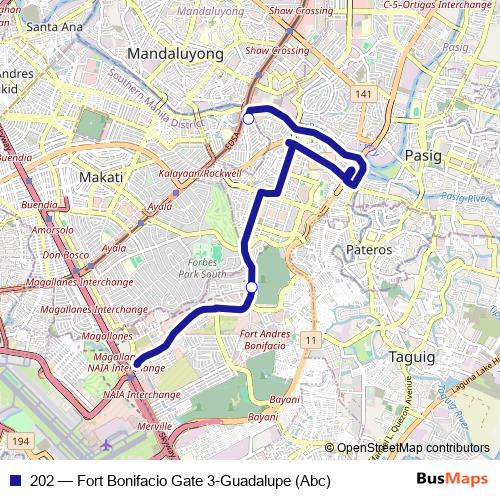 202 bus Line Map