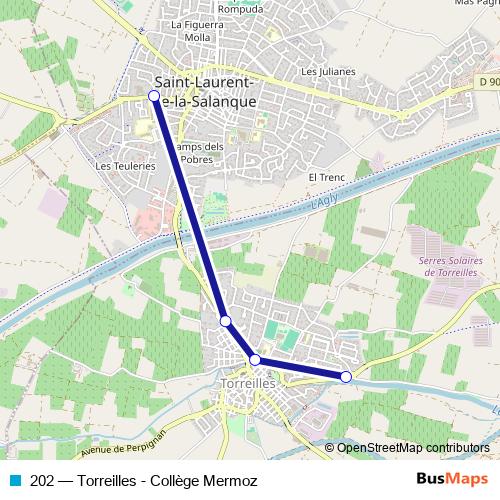 202 bus Line Map