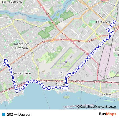 202 bus Line Map