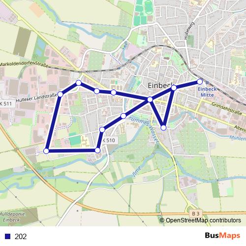 202 bus Line Map