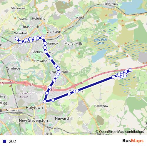 202 bus Line Map