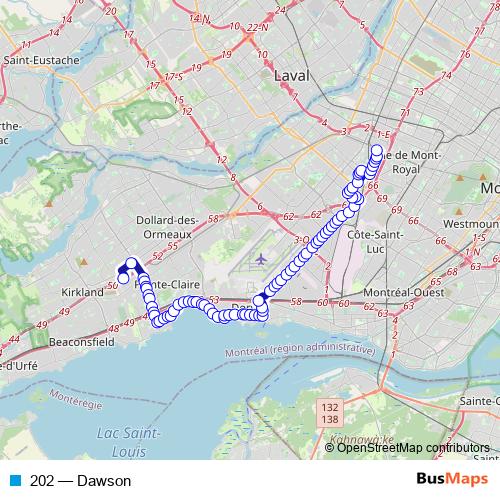 202 bus Line Map