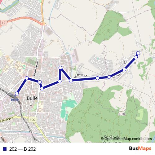 202 bus Line Map