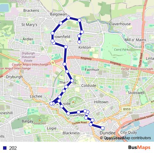 202 bus Line Map