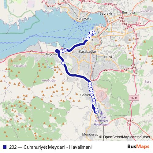 202 bus Line Map