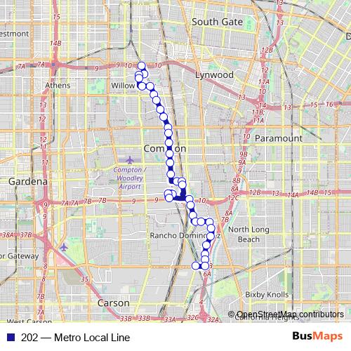 202 bus Line Map