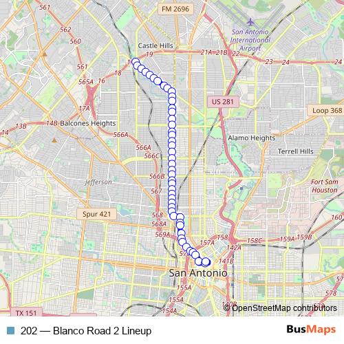 202 bus Line Map
