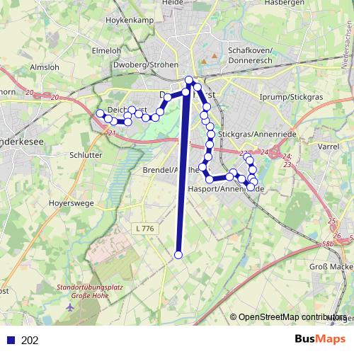 202 bus Line Map