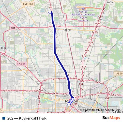 202 bus Line Map