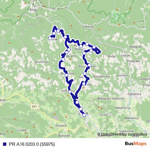 PR A18 0203 0 (55975) bus Line Map