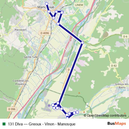 131 Dlva bus Line Map