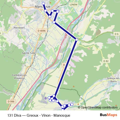 131 Dlva bus Line Map