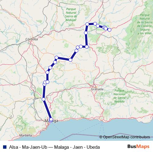 Alsa - Ma-Jaen-Ub bus Line Map