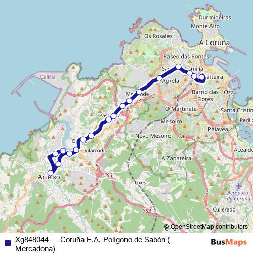 Xg848044 bus Line Map