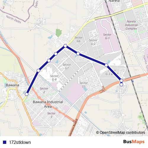 172stldown bus Line Map