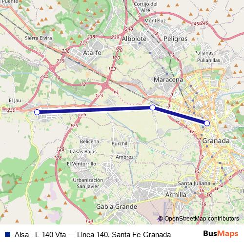 Alsa - L-140 Vta bus Line Map