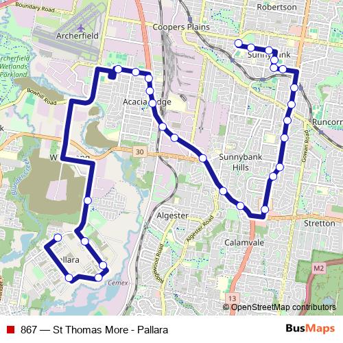 867 bus Line Map