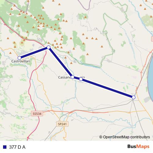 377 D A bus Line Map