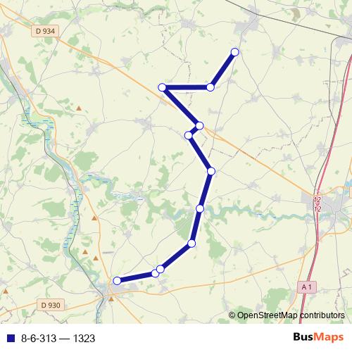 8-6-313 bus Line Map