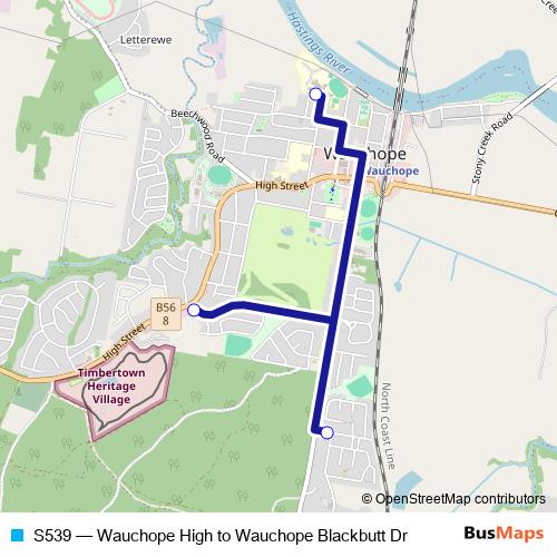 S539 bus Line Map