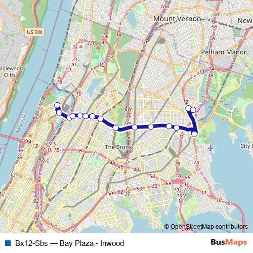 Bx12-Sbs bus Line Map