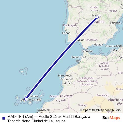 MAD-TFN (Am) air Line Map