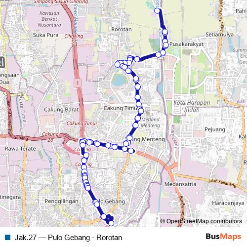 Jak.27 bus Line Map