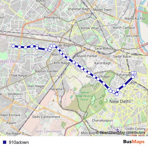 910adown bus Line Map