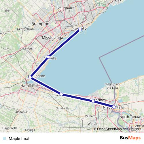 Maple Leaf rail Line Map