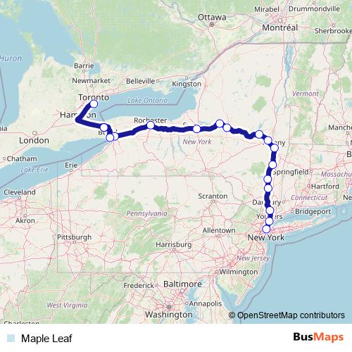 Maple Leaf rail Line Map