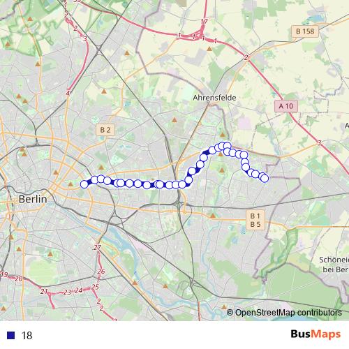18 tram Line Map