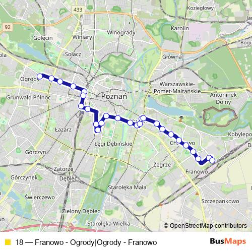 18 tram Line Map
