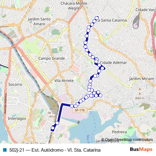 502j-21 bus Line Map