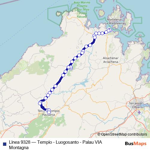 Linea 9328 bus Line Map
