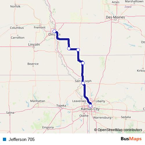 Jefferson 705 bus Line Map