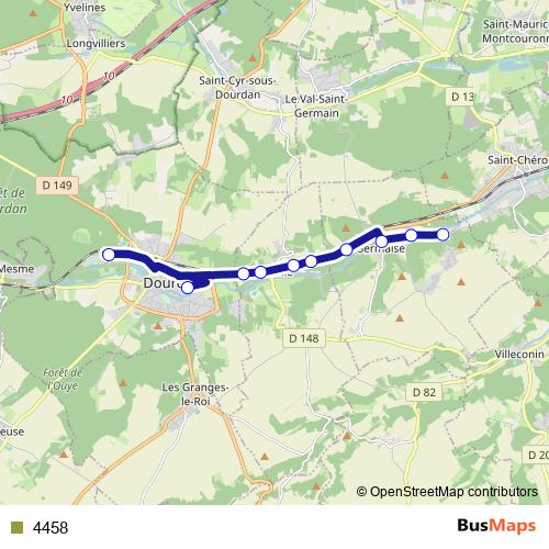 4458 bus Line Map