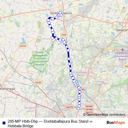 285-MP Hblb-Dbp bus Line Map