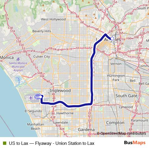 US to Lax bus Line Map