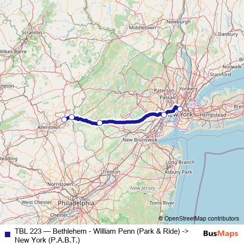 TBL 223 bus Line Map