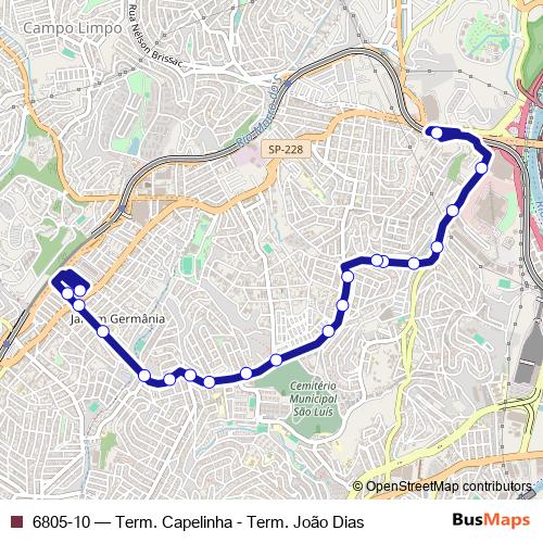 6805-10 bus Line Map
