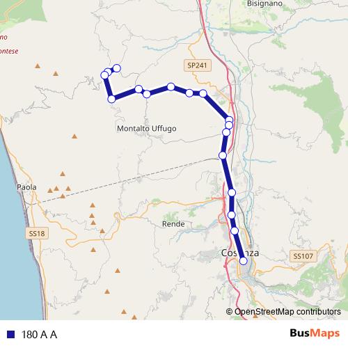 180 A A bus Line Map
