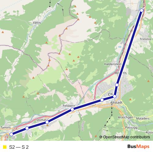 S2 rail Line Map